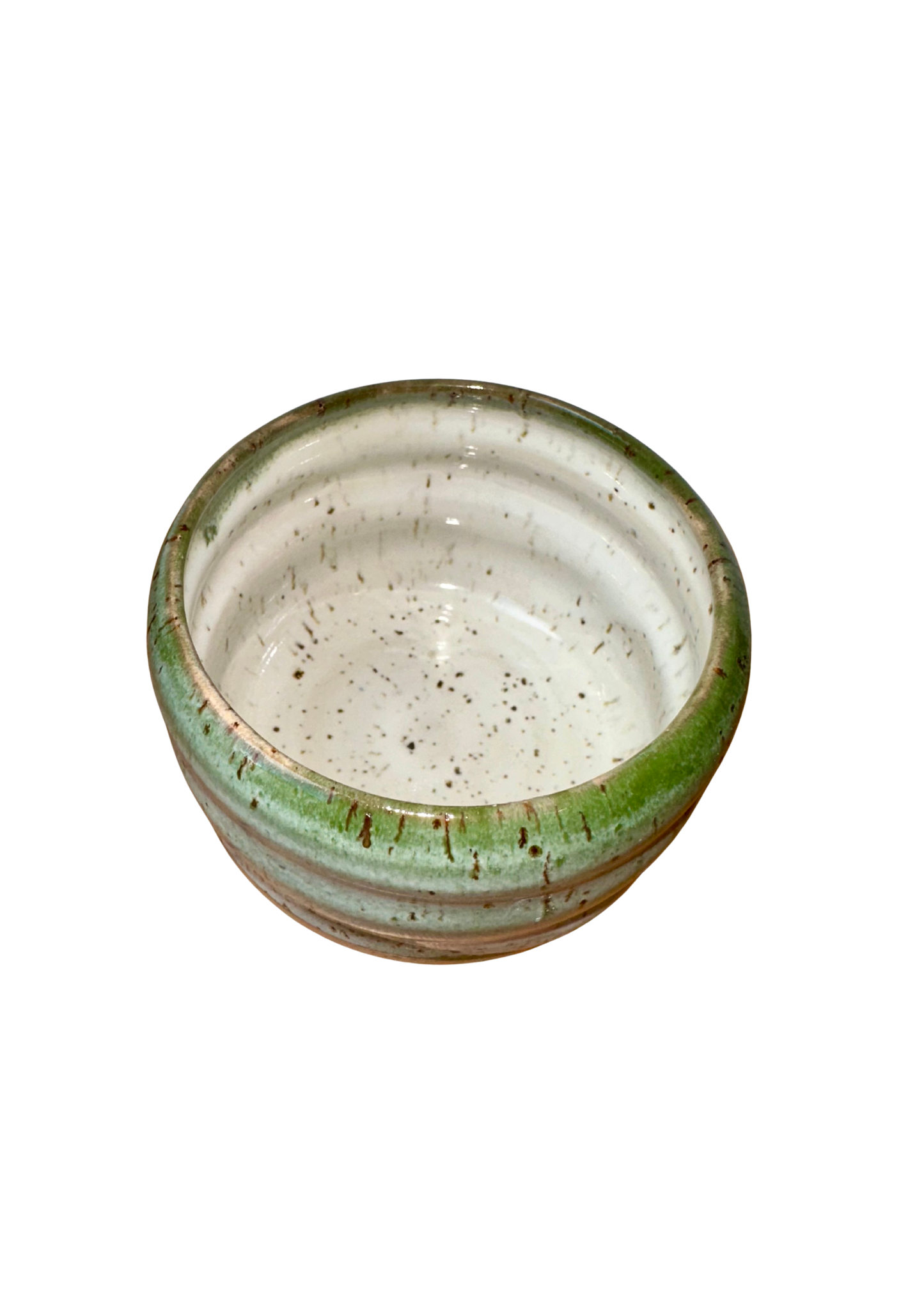 Handmade Becher grün getupft Kalz Keramik