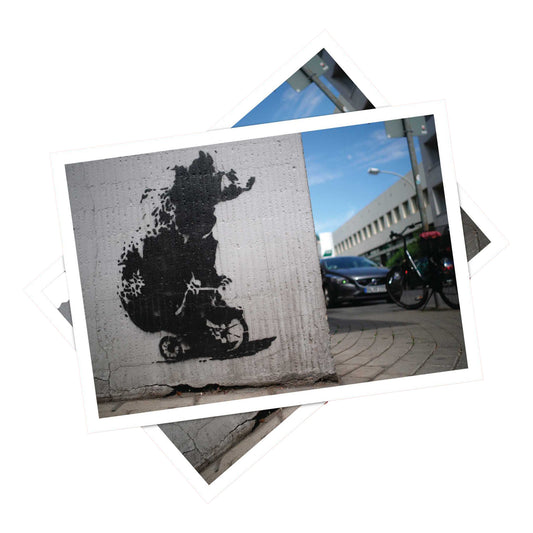 Fahrrad-Bär Graffiti Postkarte