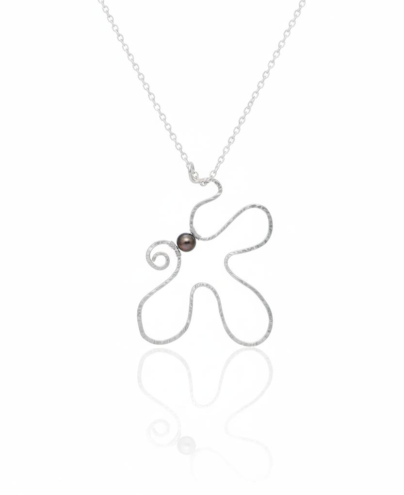 i_AM Anna Schlingen Blumenform Kette mit Perle