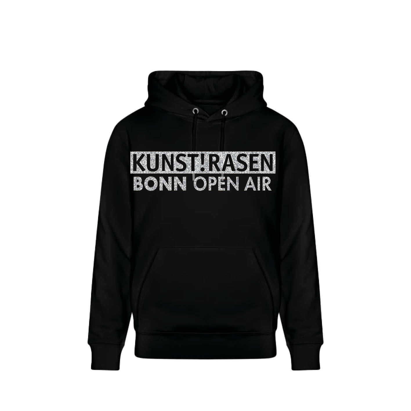KUNSTRASEN Open Air Hoodie schwarz Glitzer