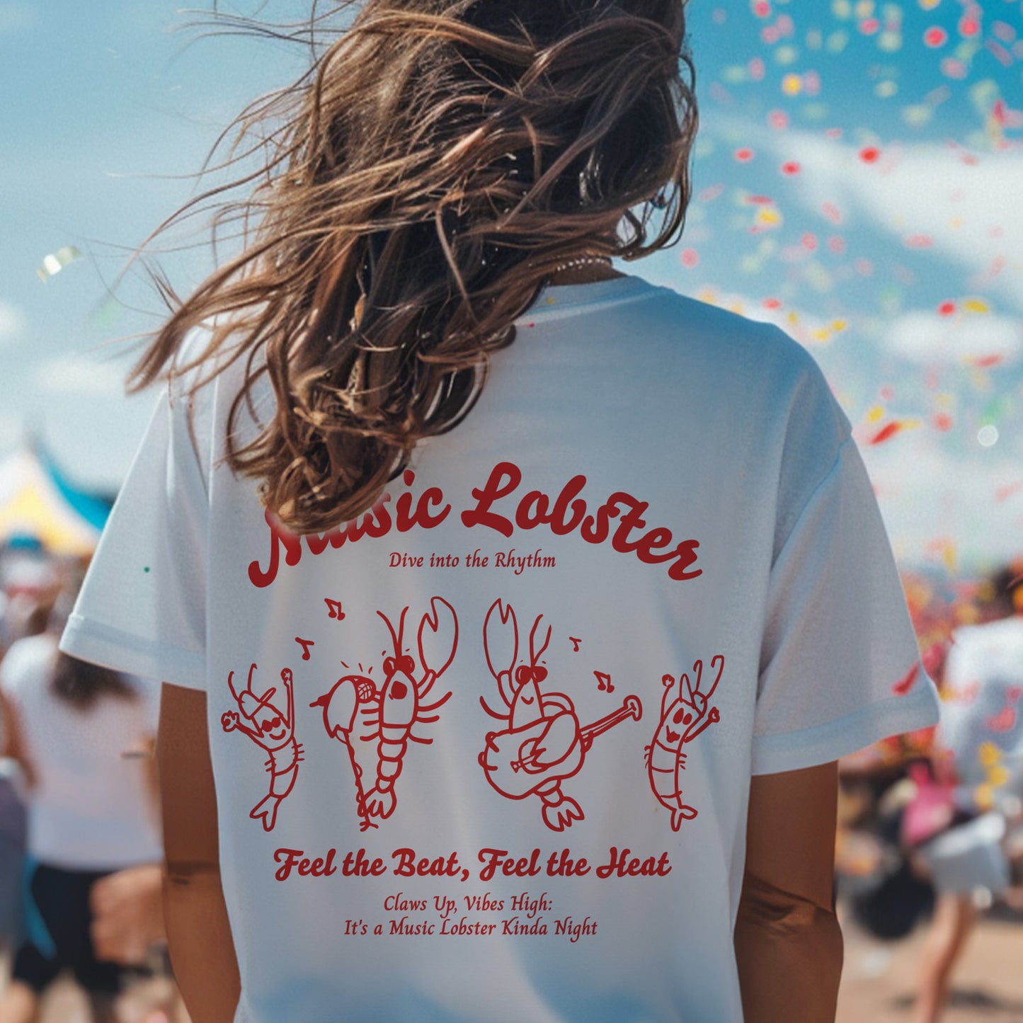 Feel the Beat Music Lobster Shirt KUNSTRASEN