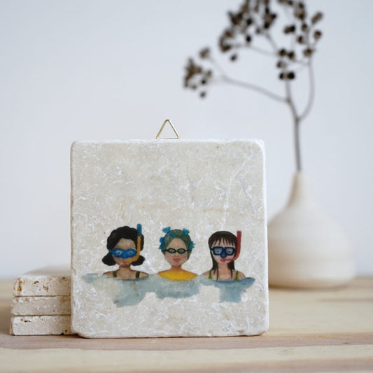 Steinfliese Taucherinnen