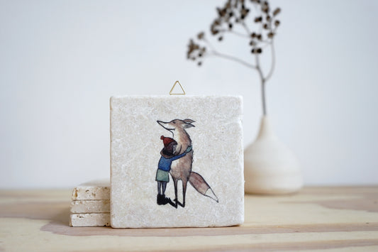 Steinfliese Fuchsumarmung