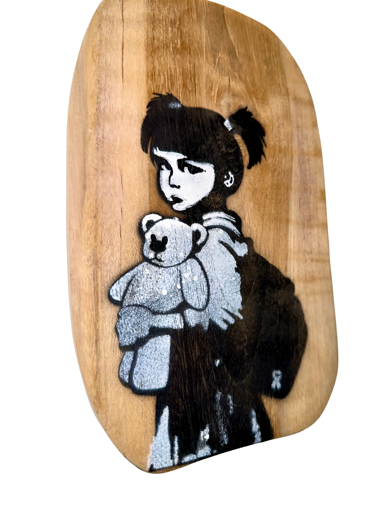 Mädchen mit Teddy Street Art DROPIX