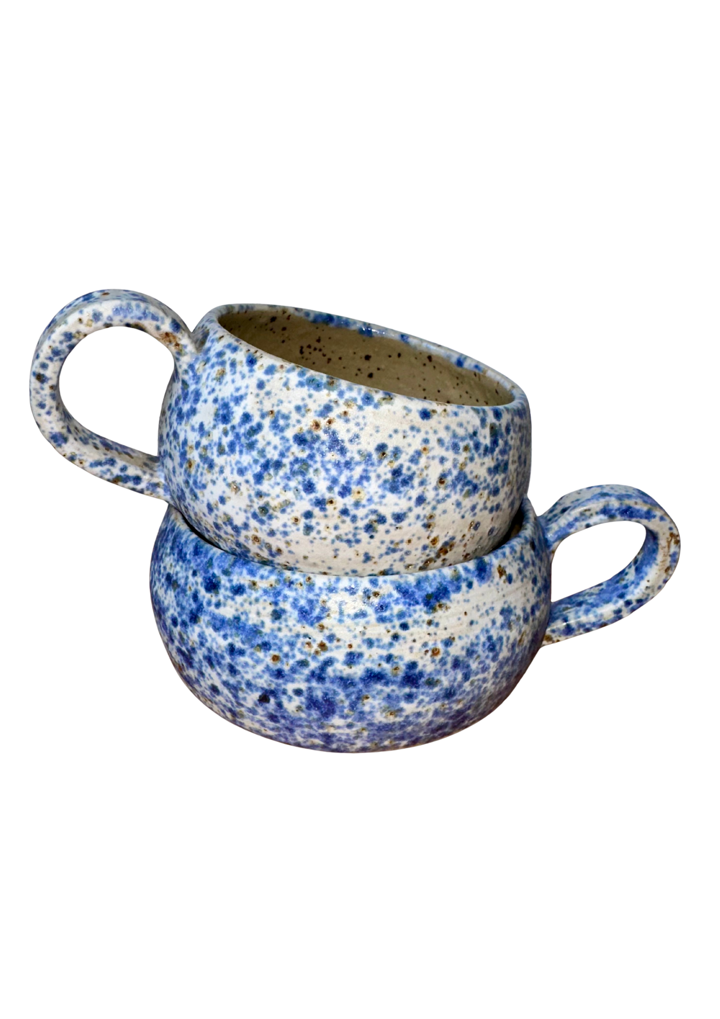 Handmade Tassen blau getupft Kalz Keramik