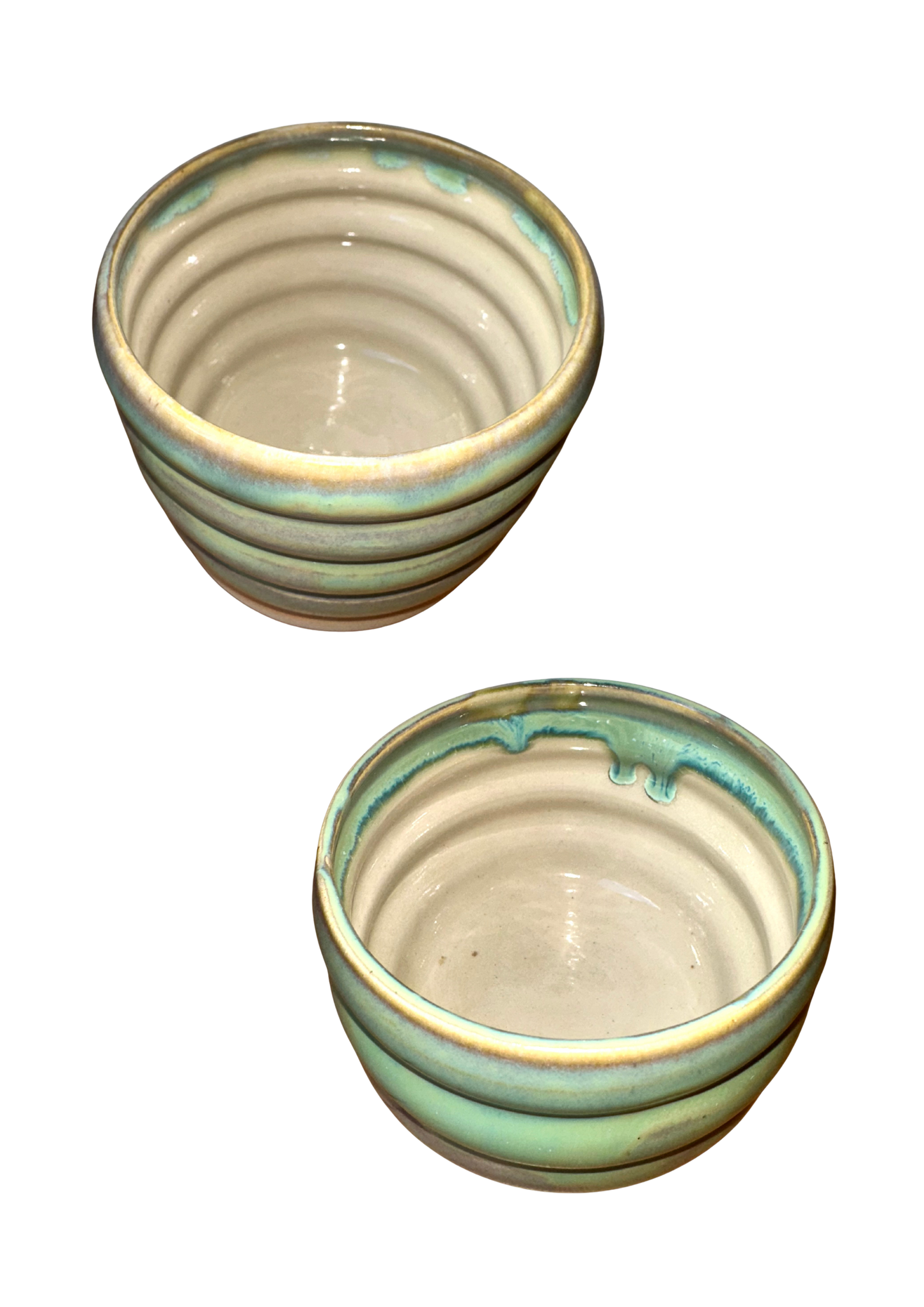 Handmade Becher Rillen Kalz Keramik