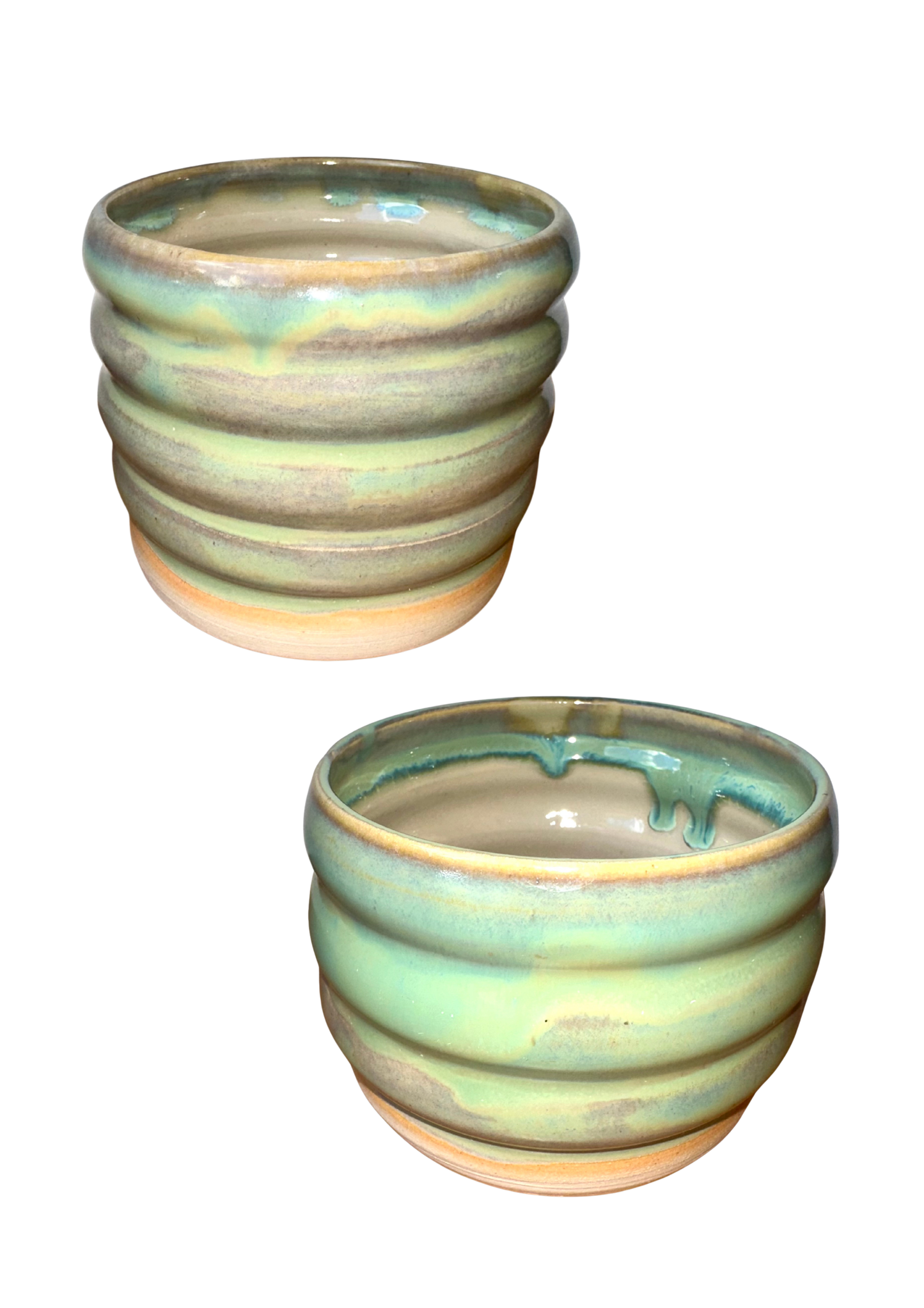 Handmade Becher Rillen Kalz Keramik