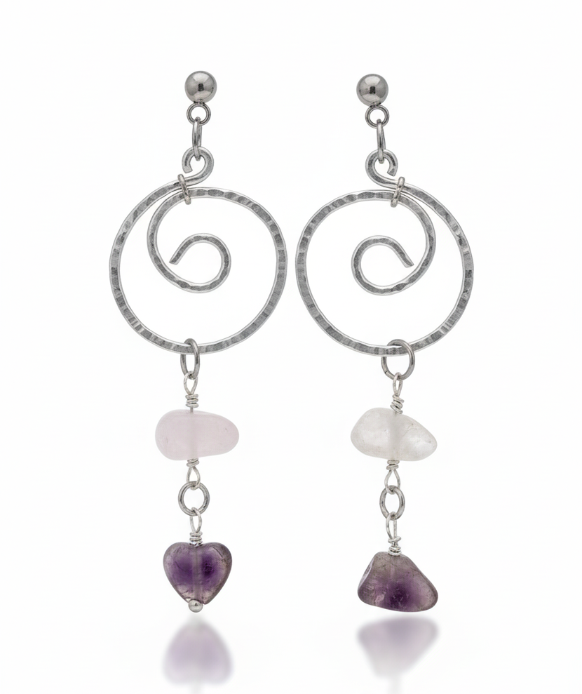 i_AM Anna Spirale mit Stein Ohrringe