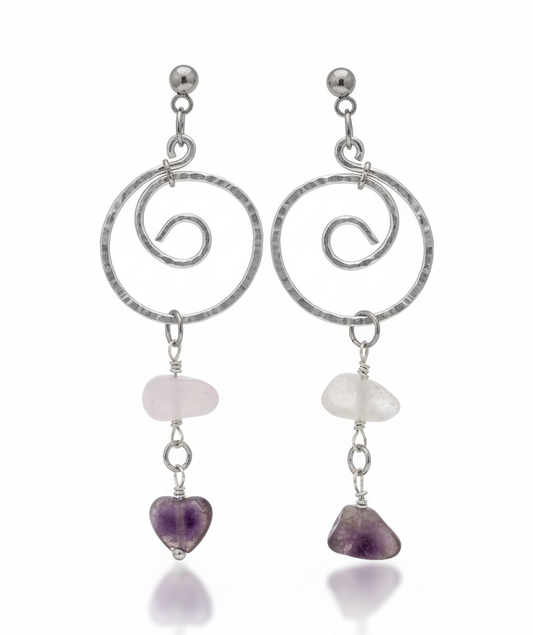 i_AM Anna Spirale mit Stein Ohrringe