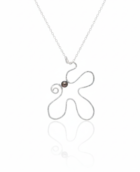 i_AM Anna Schlingen Blumenform Kette mit Perle