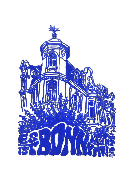 Cabby Linoldruck "Bonn nicht Paris" A3