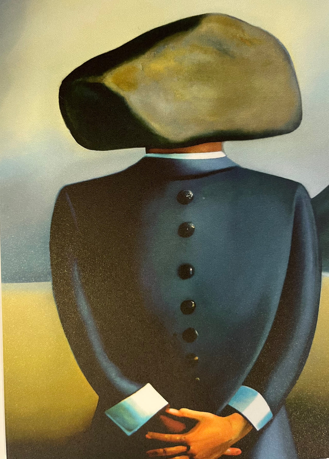 René Magritte a man hugging a stone Postkarte