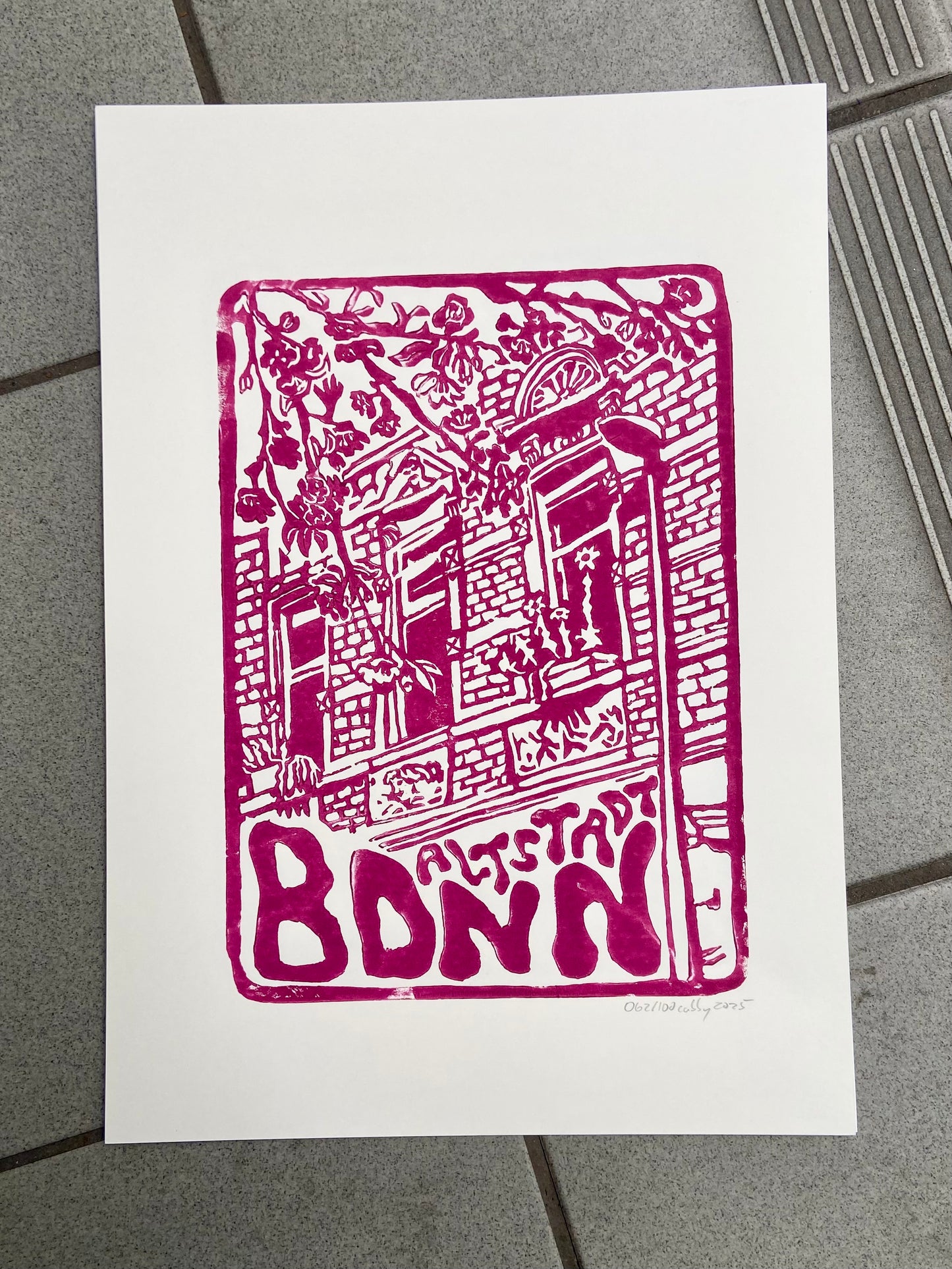 Cabby Linoldruck "Altstadt Bonn" A3