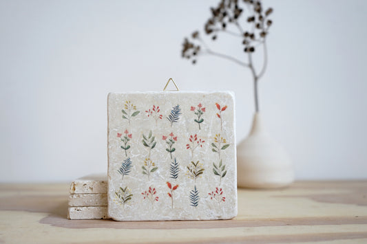 Steinfliese Bunte Blumen