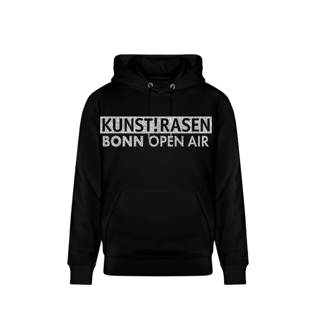 KUNSTRASEN Open Air Hoodie schwarz Glitzer