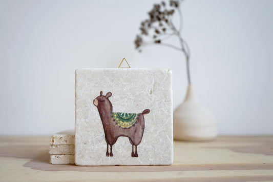 Steinfliese Lama braun