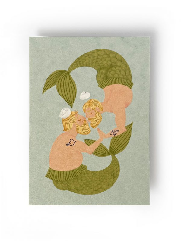 Male Mermaid Postkarte