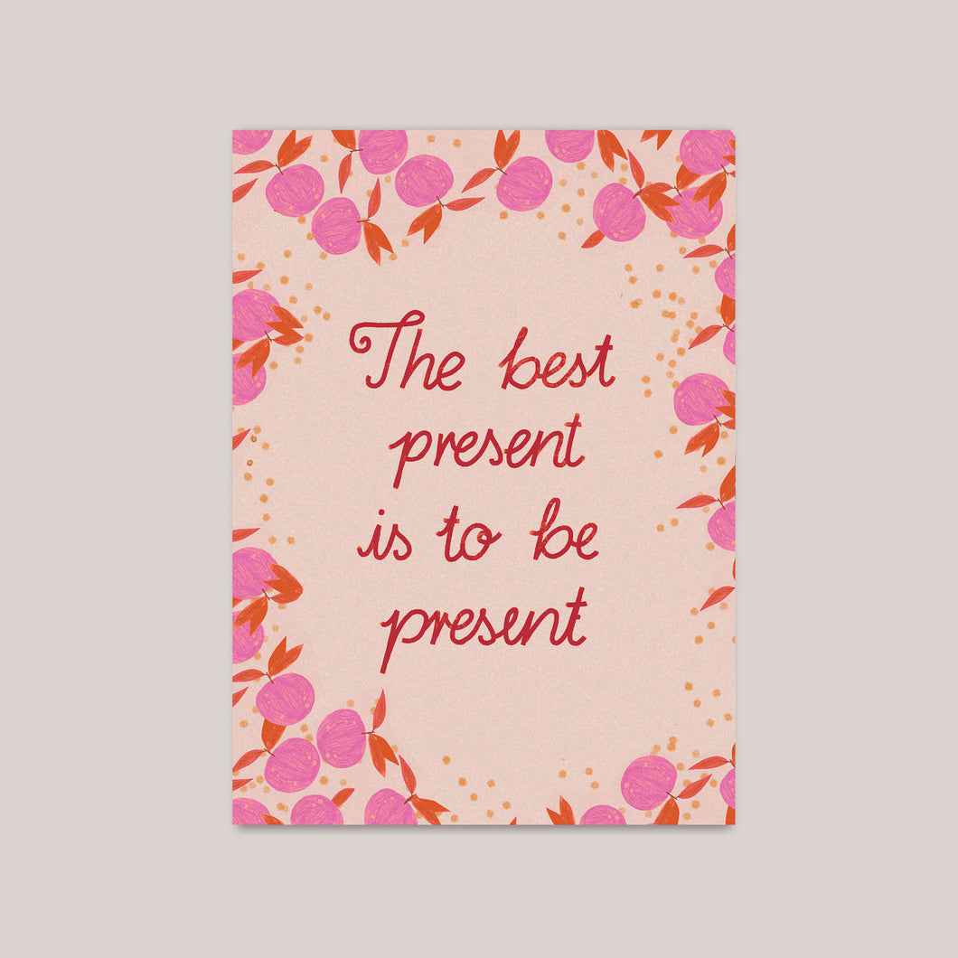 best present pink Postkarte