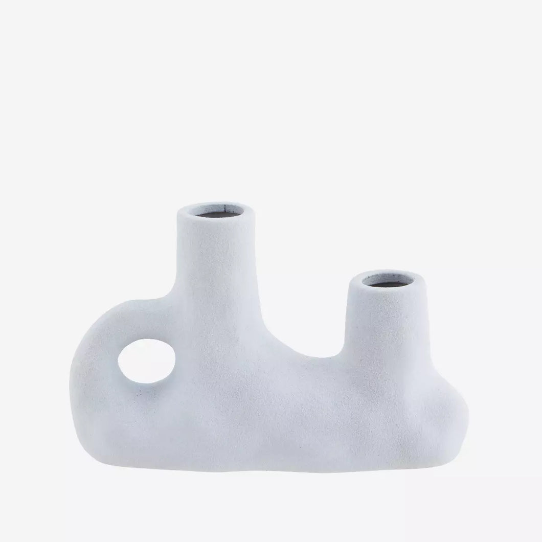 Vase hellblau Doppelöffnung